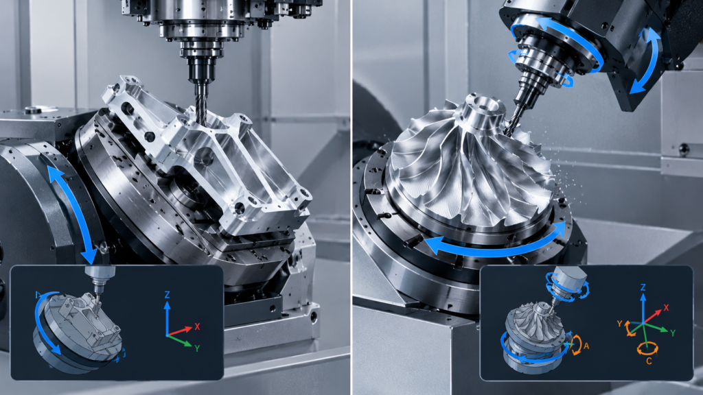 Comparison of 3-Axis Positioning and 5-Axis Simultaneous Machining