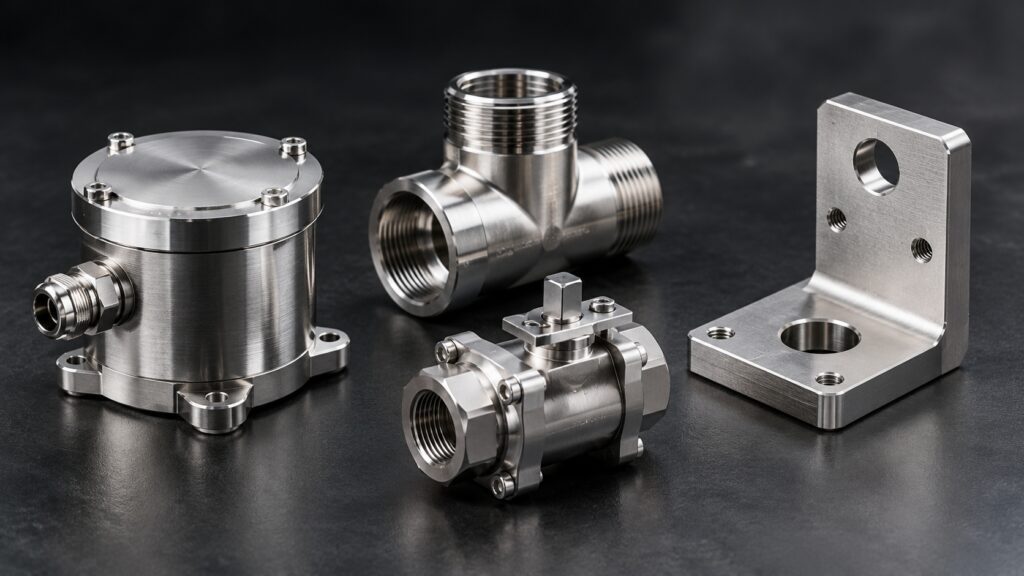 Display of Precision Stainless Steel Mechanical Components