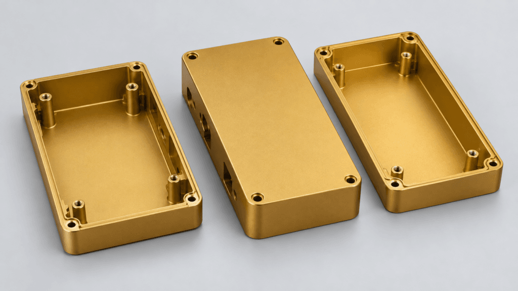 Gold-Anodized Electronic Enclosure Showcase