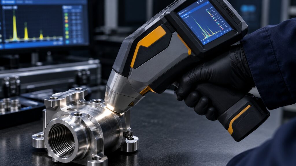 Inspection of metal components using a handheld spectrometer