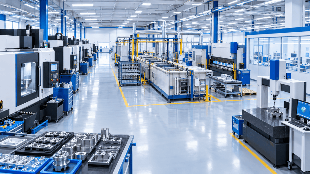 Panoramic view of a modern intelligent manufacturing plant