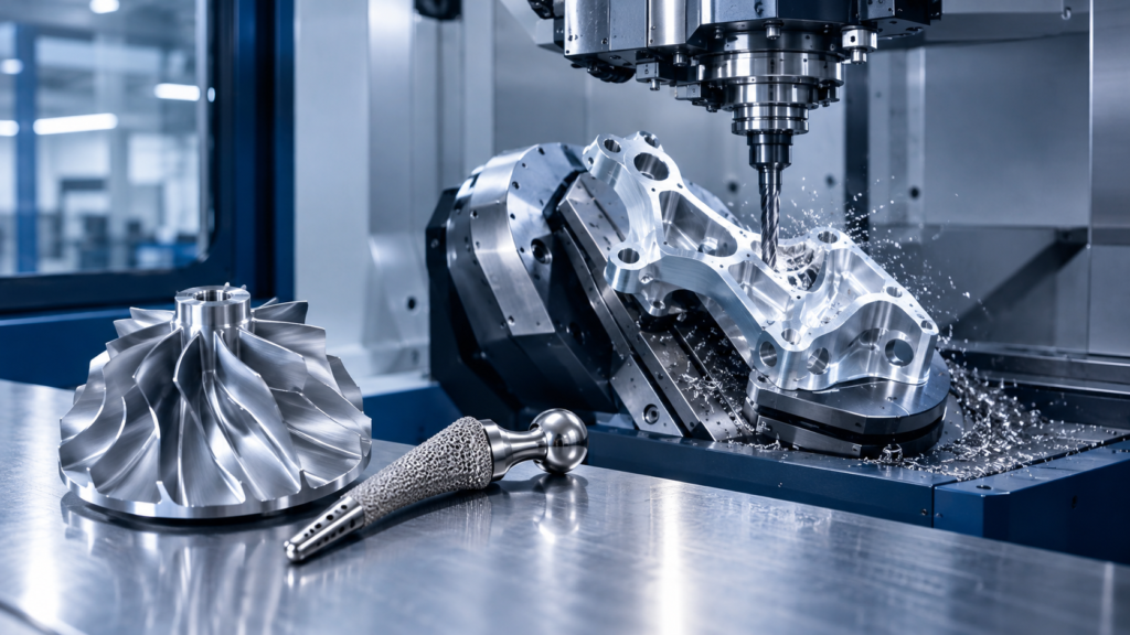 Precision parts via 5-axis CNC machining